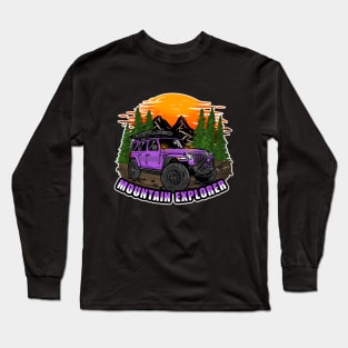 Mountain Explorer Purple Jeep Wrangler Rubicon Long Sleeve T-Shirt